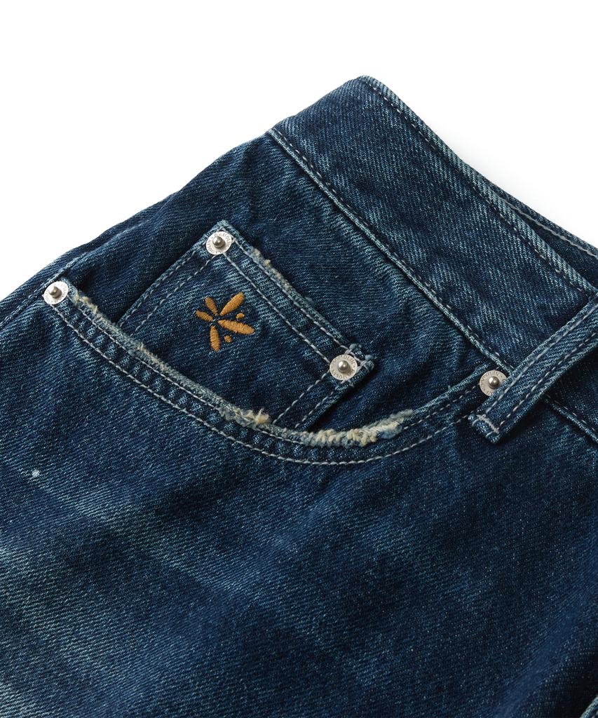 Lamolaeng Recycle Savage Denim Pants Deep Blue