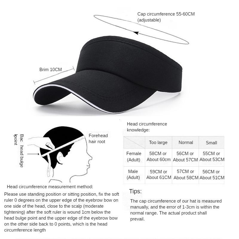 Tennis Caps Men and Women Adjustable Size Sport Headband Classic Sun Athletic Visor Hat Running Caps Tennis Beach Hat Outdoor Activity Athletic Hat