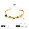 Retro Colorful Natural Stone Crystal Bangle Dainty Pearl Bracelet 18k Gold Pvd Stainless Steel Bracelets for Women ALN2512288