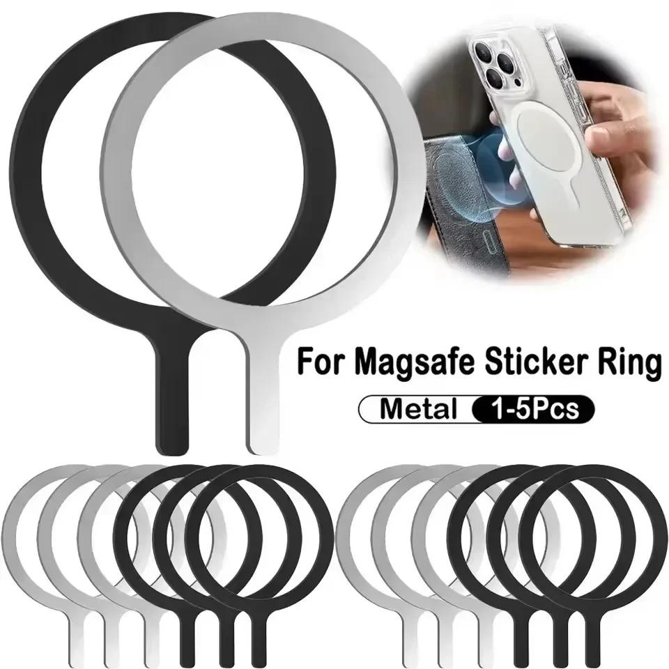 Universal Magnetic Metal Plate Ring For Samsung iPhone Magsafe Wireless Charger Car Phone Holder Sticker Round Magnet Patch