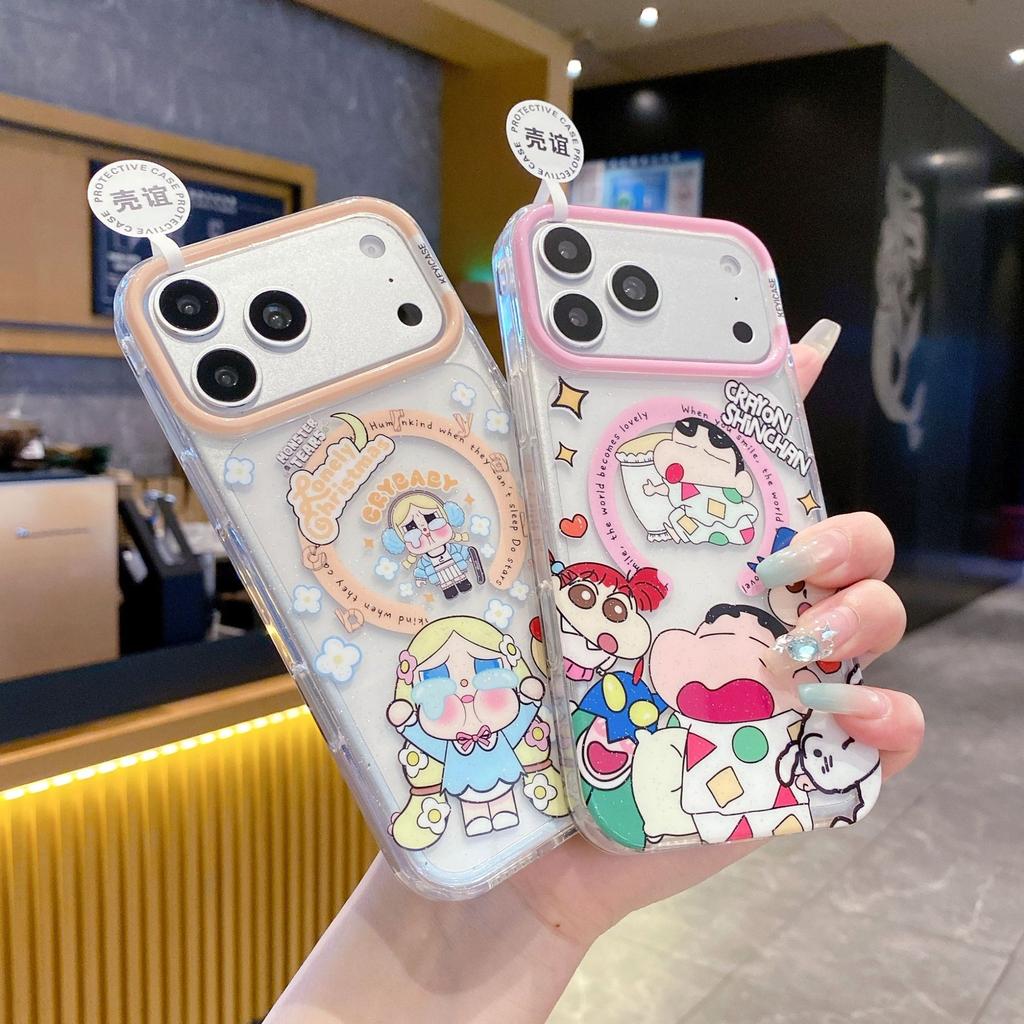 iPhone11Pro Colorful Glitter Magnetic Mobile Phone Case Crying Baby Apple 11 Crayon Small New Protective Cover Flower