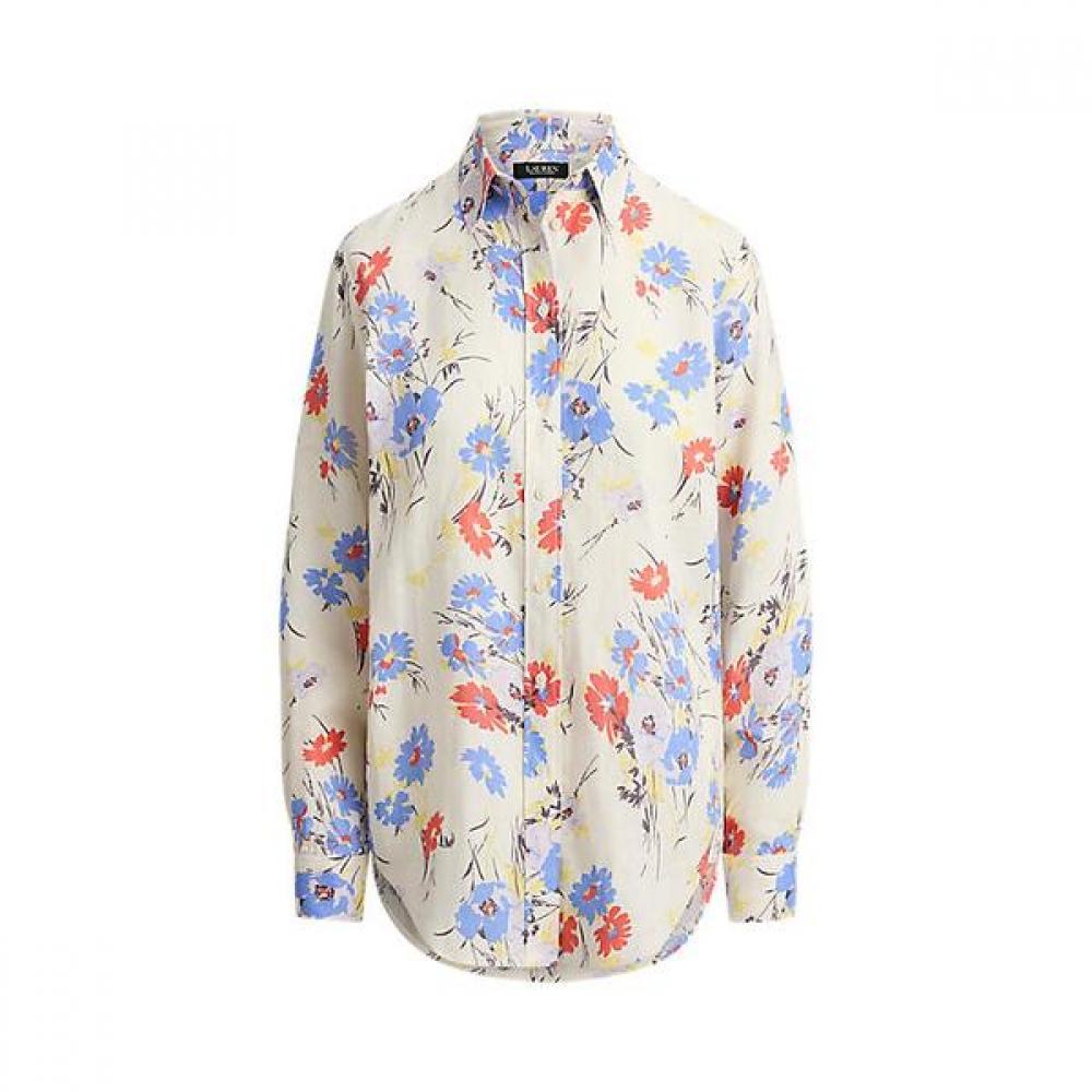 Lauren Ralph Lauren Relaxed Fit Floral Linen Shirt Wmlrshts6820546100 XS