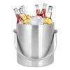 Ice Bucket with Lid Stainless Steel Double Layer Wine Champagne Barrel Bar Supplies 2L