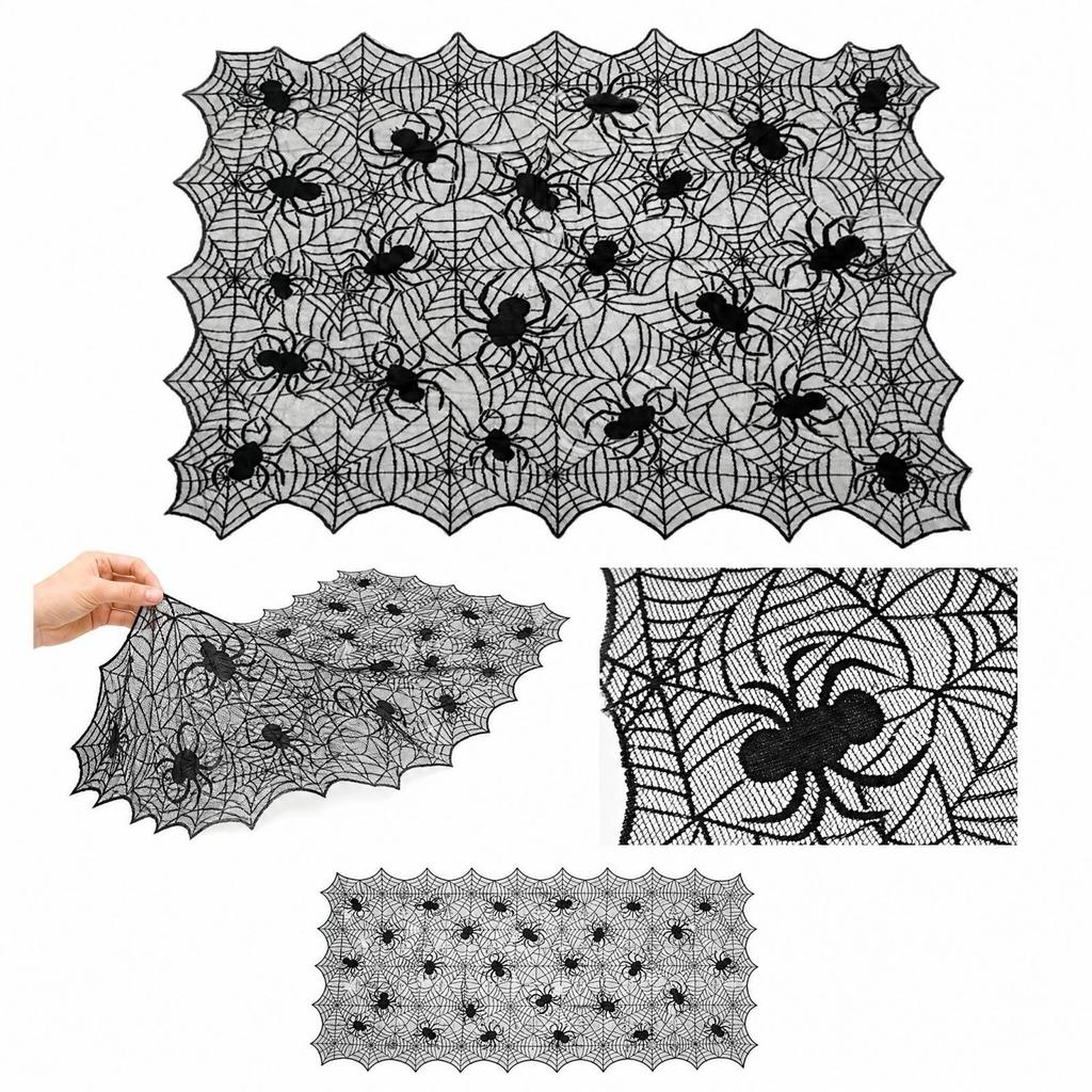 Halloween Tablecloth Table Runner Curtain Door Cover Lampshade Decoration Set for Party