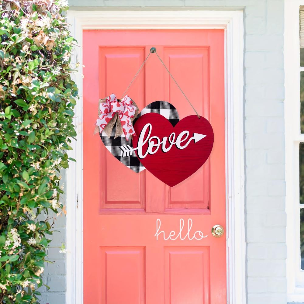 Valentine's Day Double Heart Wooden Hanging Ornament - Custom Door Sign  Wall Décor, Anniversary Gift wedding decoration