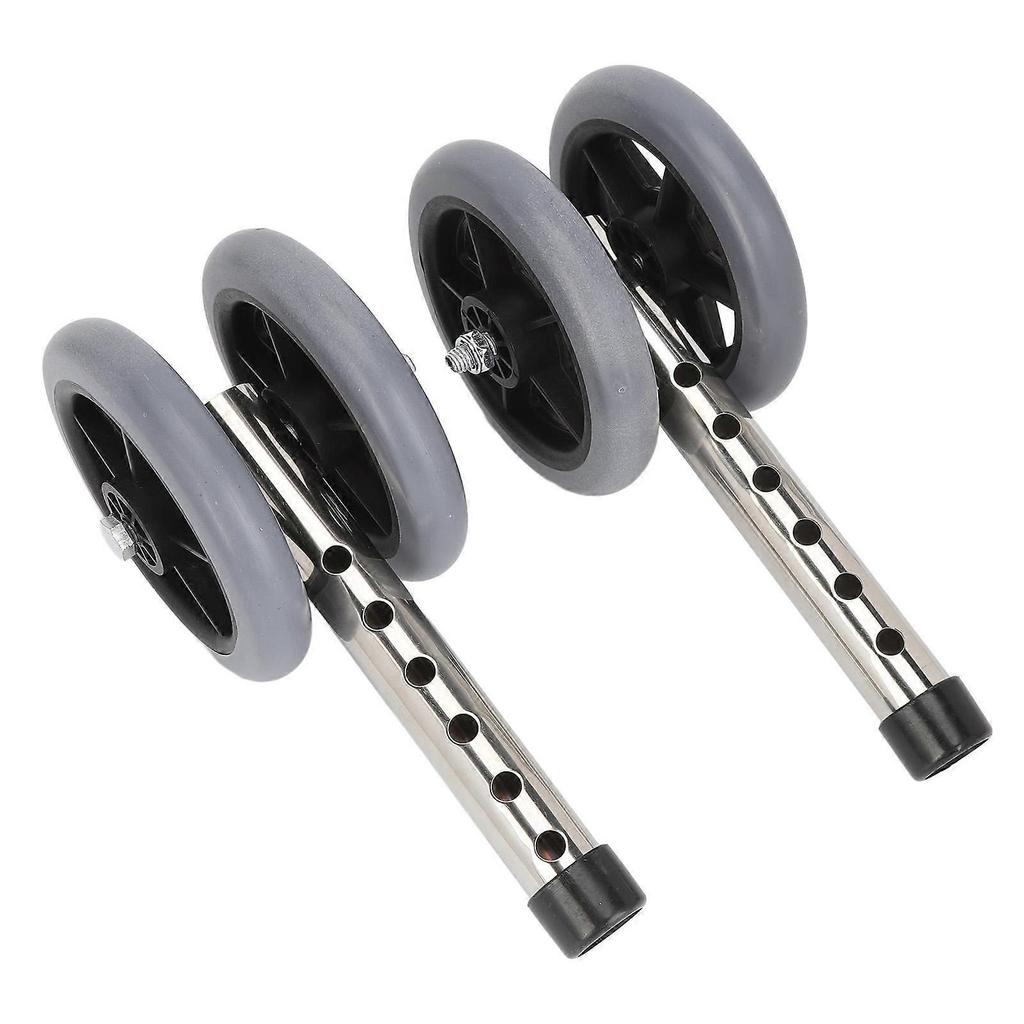 2 Pcs Walker Replacement Wheel 6 Gear Height Adjustable Smoothly Rolling Rollator Wheel Legs