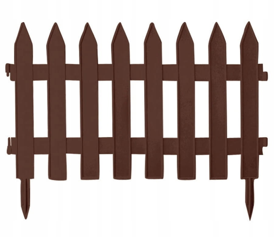Plastic garden palisade, brown fence edging, 322m