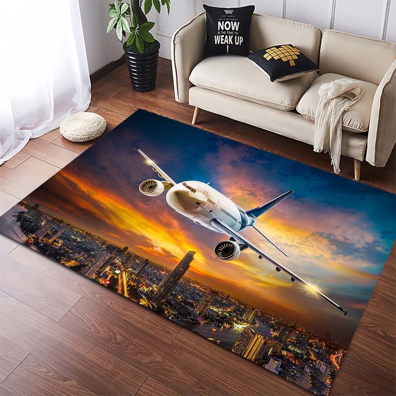 Solar System & Galaxy Educational Area Rug, Non-Slip Floor Mat for Kids Room