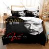 Johnny Hallyday Bedding Set Duvet Cover + 2 Pillowcases French Elvis Vintage Rock Roll Concert Bedroom Decor