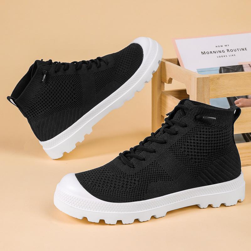2025 New Women's Platform Boots Fashion Lace-up High Top Socks Boots Comfortable Non-slip Casual Shoes Designer Women's Shoes