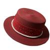 New temperament straw woven flat top hat women's travel fashion sunscreen sunshade flat edge top hat straw hat
