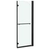 Paroi de douche - Noir - 2 panneaux - 95 x 140 cm - Verre de sécurité - Design pliant