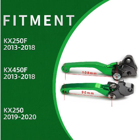 Motorcycle Brake Clutch Lever Pivot Levers Set Adjustable CNC for KX250F KX450F 2013-2018 KX250 2019-2020 Dirt Bike Green