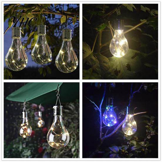 Outdoor Colorful Solar Powered LED Light Bulb Party Garden Yard Hanging Lamp