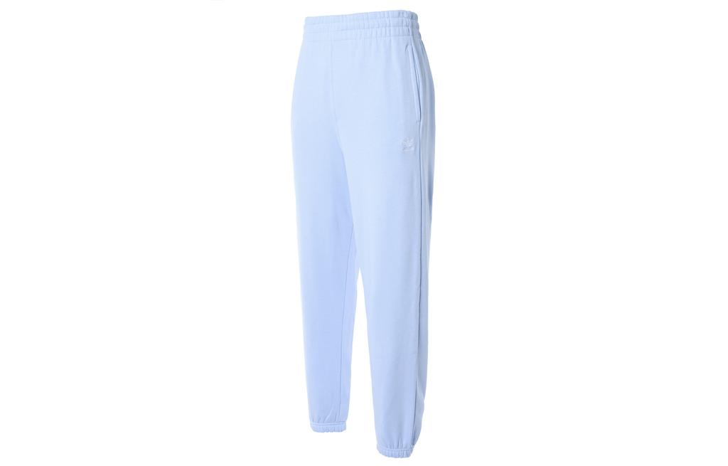 Adidas Originals Knitted Sweatpants Women's Light Pink Blue Moderate Cuffed Pants IK7687