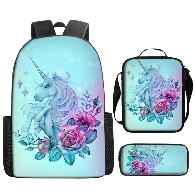 Backpack Unicorn Unicorn Animal Student School Bag, Digital Color Printing Animation Cartoon Backpack