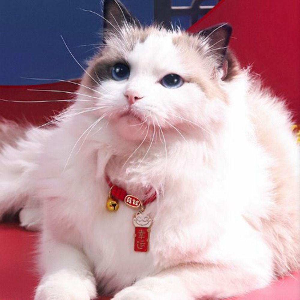 Chinese Style Braided Cat Collar Handmade Puppy Collar Pet Bell Necklace  Jewelry Accessories