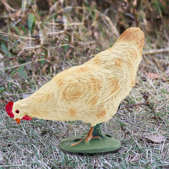 Simulated Chick Model PVC Corncrake Black White Rooster Polish Chickens Figurine Statue Sculpture Decoration Ornament Kids Educational