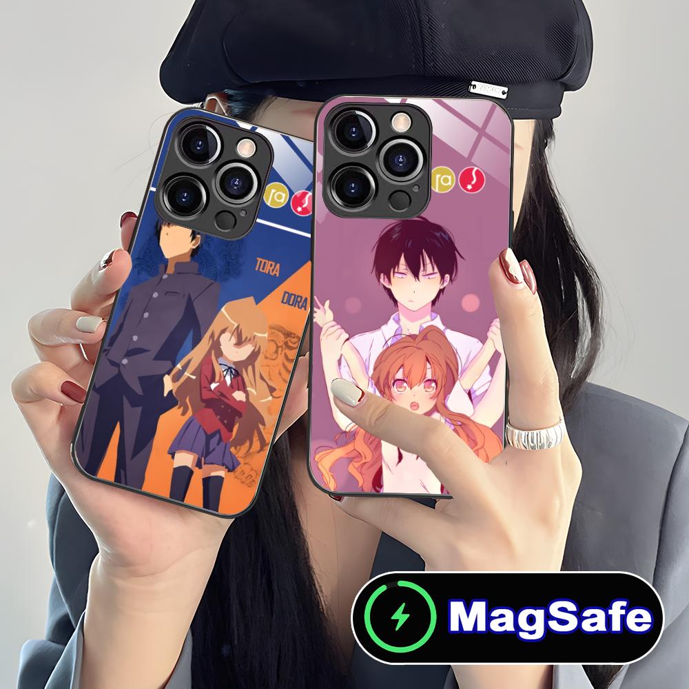 Anime Toradora Mobile Cell Phone Case for iPhone 17 16 15 14 13 12 11 Air Pro Max Plus Mini MagSafe Glass Colorful Cover Luxury