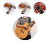 Gitarrengurt aus Baumwolle mit Enden aus echtem Leder für Akustik-/Elektro-/Bassgitarre mit 1 Gurtknopf aus PU-Leder und 2 Gurtverschlüssen