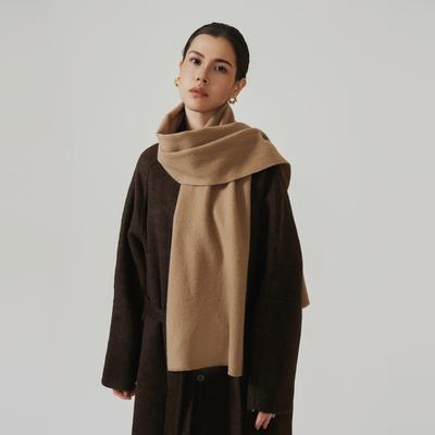 100% Solid Color Wool Scarf Women'S Winter Premium Elegant Shawl Warm Scarf