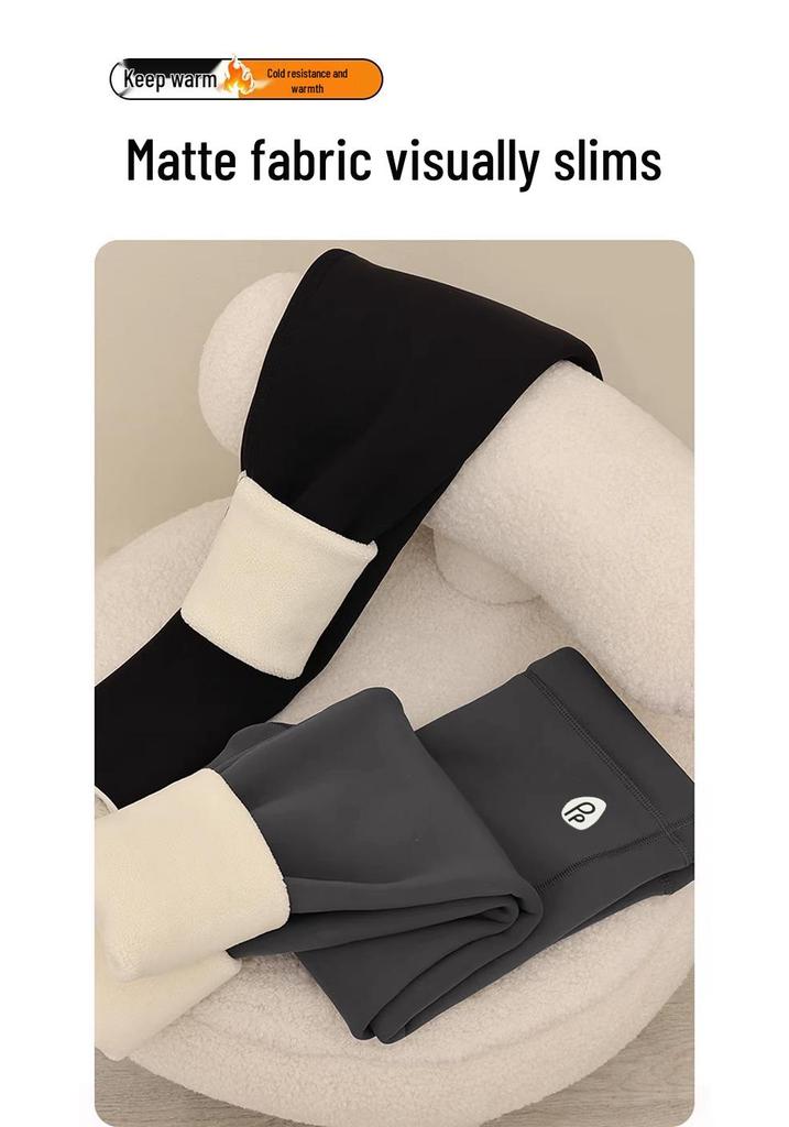 Calça de Yoga Maternidade de Inverno Plus Size: Forrado com Fleece, Não Apertado, Quente e Adequado para Uso ao Ar Livre.