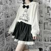 White Lace Mini Skirt for Women Girl A-line Short Skirt Kawaii Cute Preppy Style Student High Waist Clothes