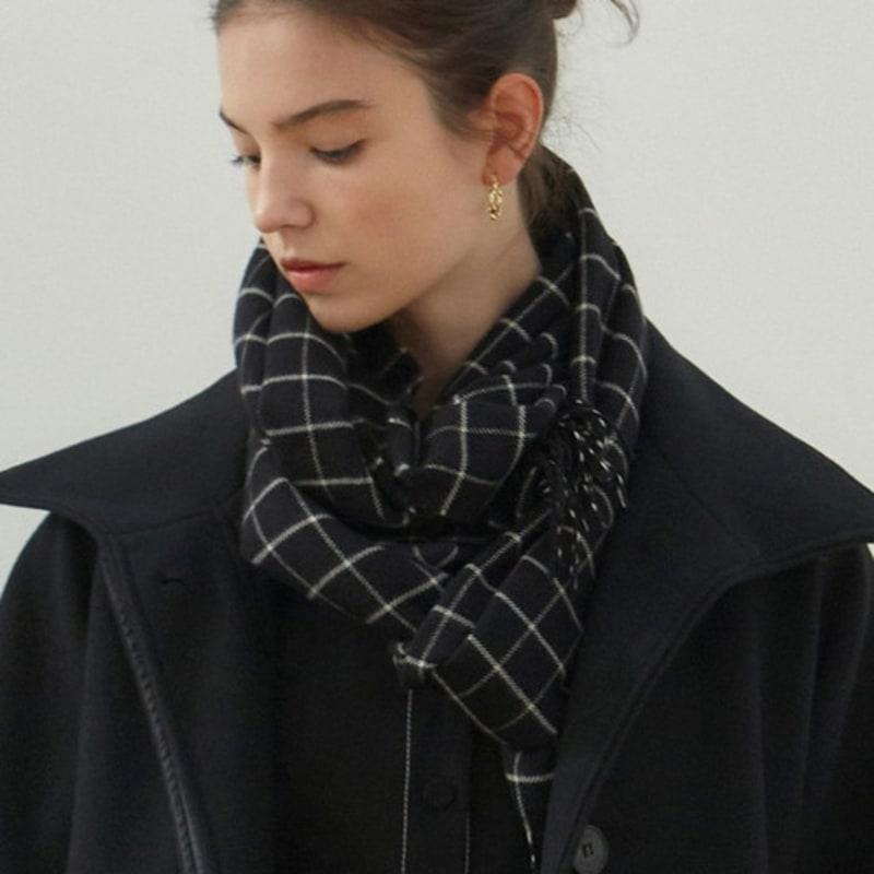 NICK&NICOLE WINDOW CHECK MUFFLER_BEIGE