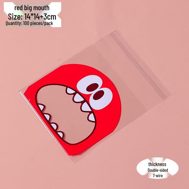 Little Monster Self-Adhesive Cookie Gift Bags - 3 Colors, 7cm
