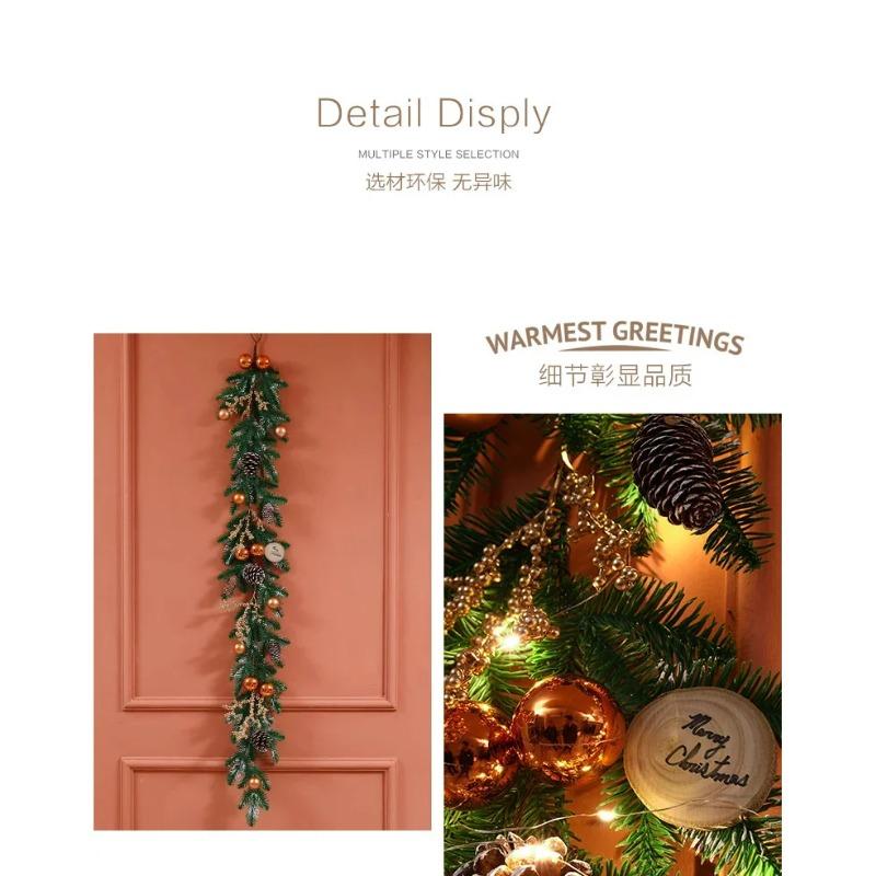 Christmas Decoration Christmas Tree Wreath Rattan Horn Door Wall Hanging Hotel Shopping Mall Scene Arrangement Pendant