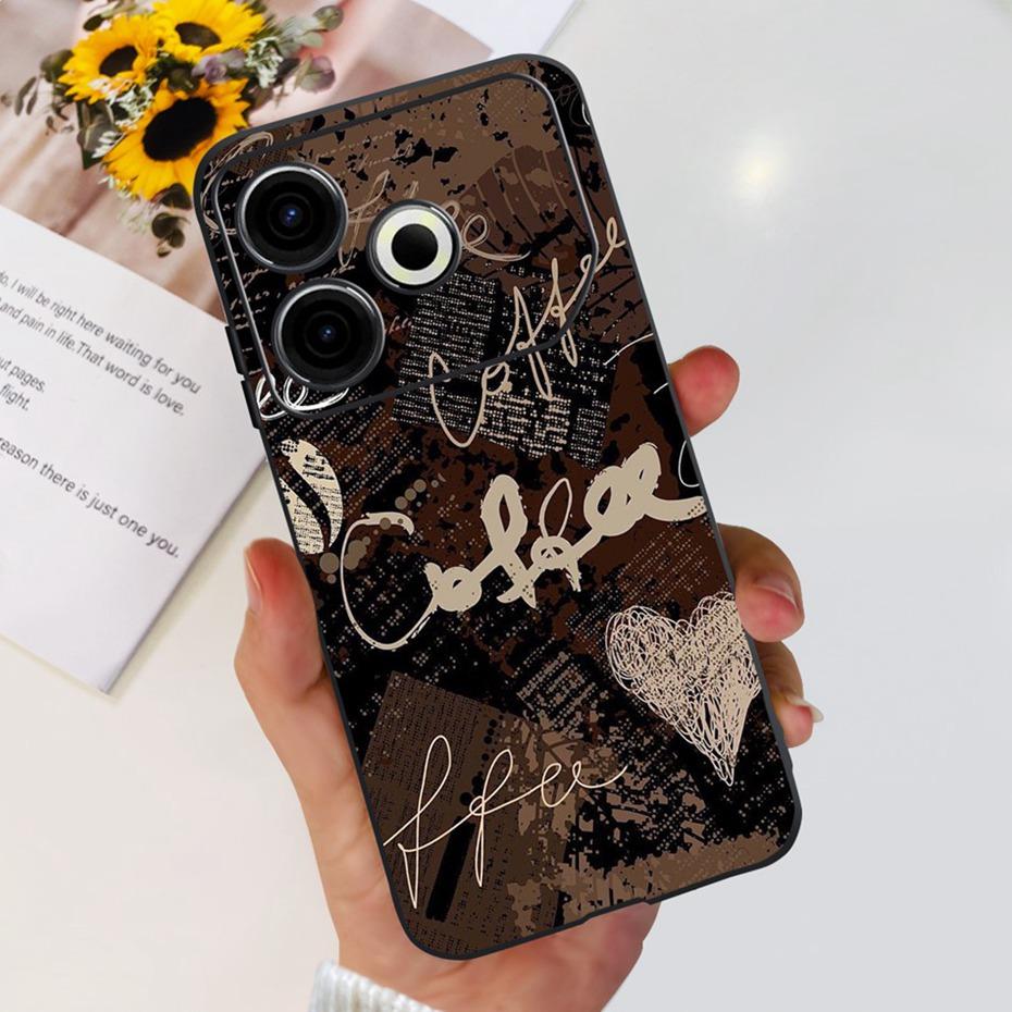 2024 Fashion Case For Tecno Pova 6 Neo Black Silicone Soft TPU Back Cover For Tecno Pova 6Neo 4G Phone Cases