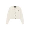 Ss23 Logo Front Single-Breasted Short Sleeve Knit Cardigan Women Tops Light-Ivory WD-KC1-23-671-W-IV