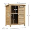 Garden Shed Wooden Garden Storage Shed 2 Door Unit Solid Fir Wood Garage Tool Organisation Cabinet, 87L X 46.5W X 96.5Hcm, Natural