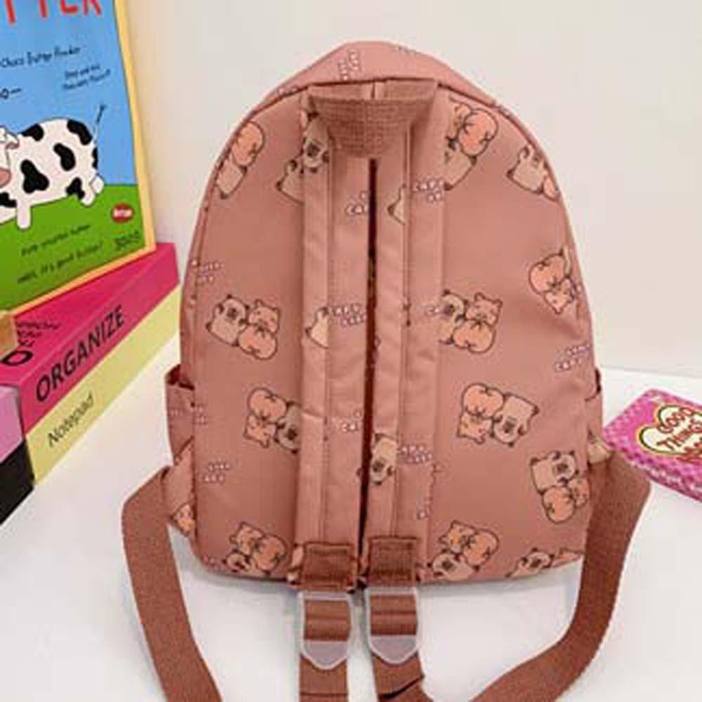Thickened Capybara Backpack Nylon Large Capacity School Bag Cute Cartoon Animal Daypack Students