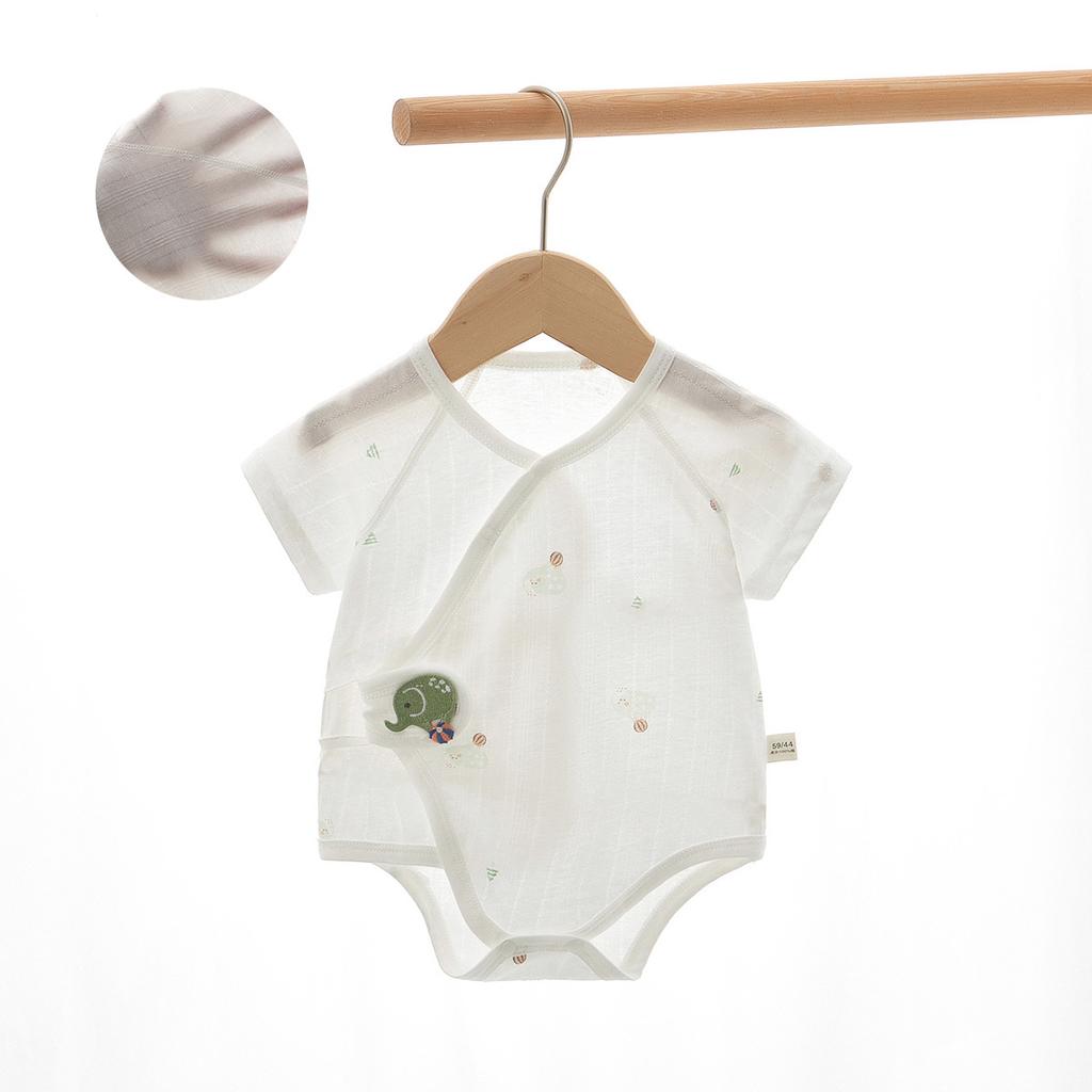 Newborn Baby Bodysuit, A-Class Cotton Short Sleeve Infant Romper, Lightweight Summer Triangle Onesie Pajamas
