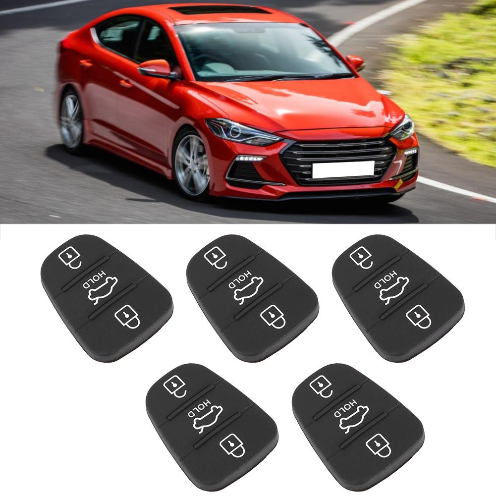 5pcs Replacement Remote Car Key Shell Rubber 3 Button Pad Fit for Hyundai Fit for Kia