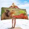 Cute Squirrel Beach Towel Oversized Quick Dry Wild Animal Bath Towels Soft Microfiber Lightweight Pool Towel for Swim Spa Sport