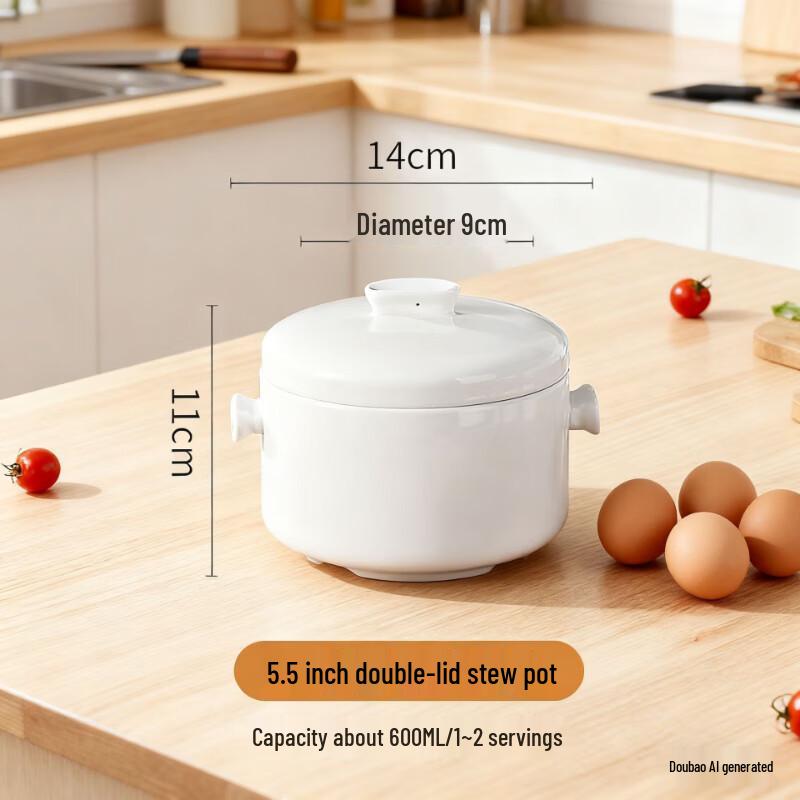 ZISIZ Double-Lid Electric Ceramic Stew Pot
