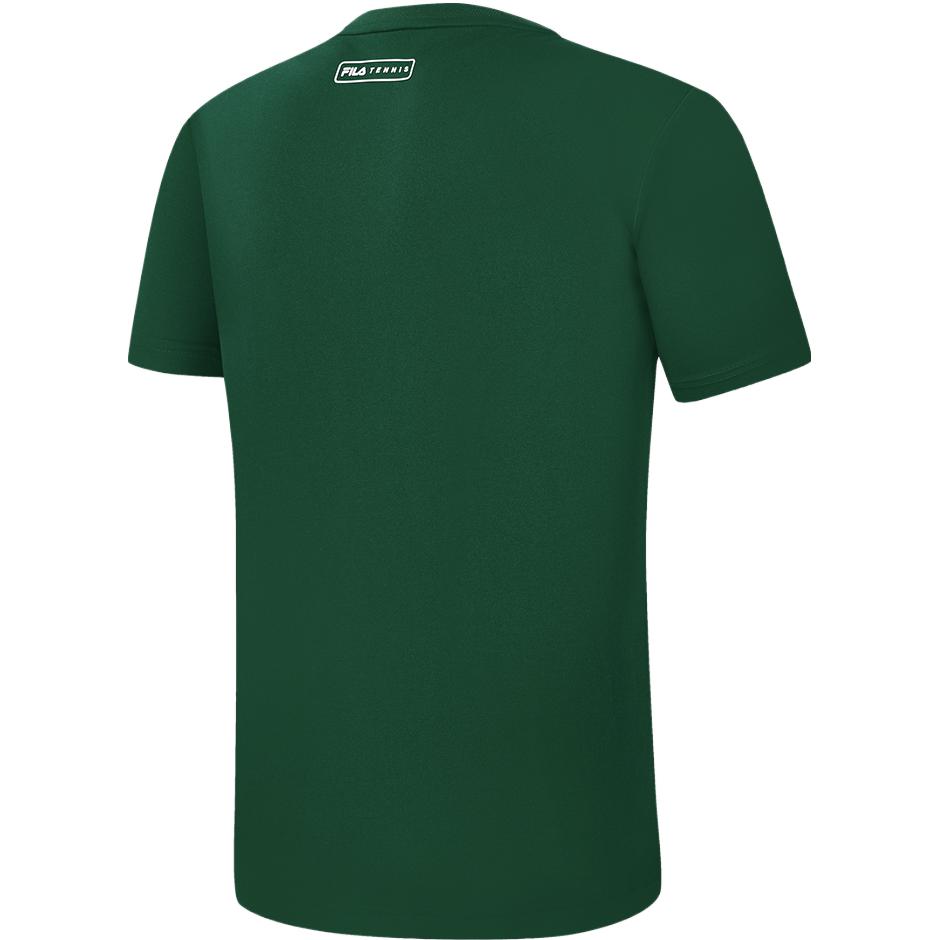Fila Simple Basic Round Neck Printed Tennis Sports Short Sleeve T-Shirt Men Tops Pine-Green A11M333199F-DG