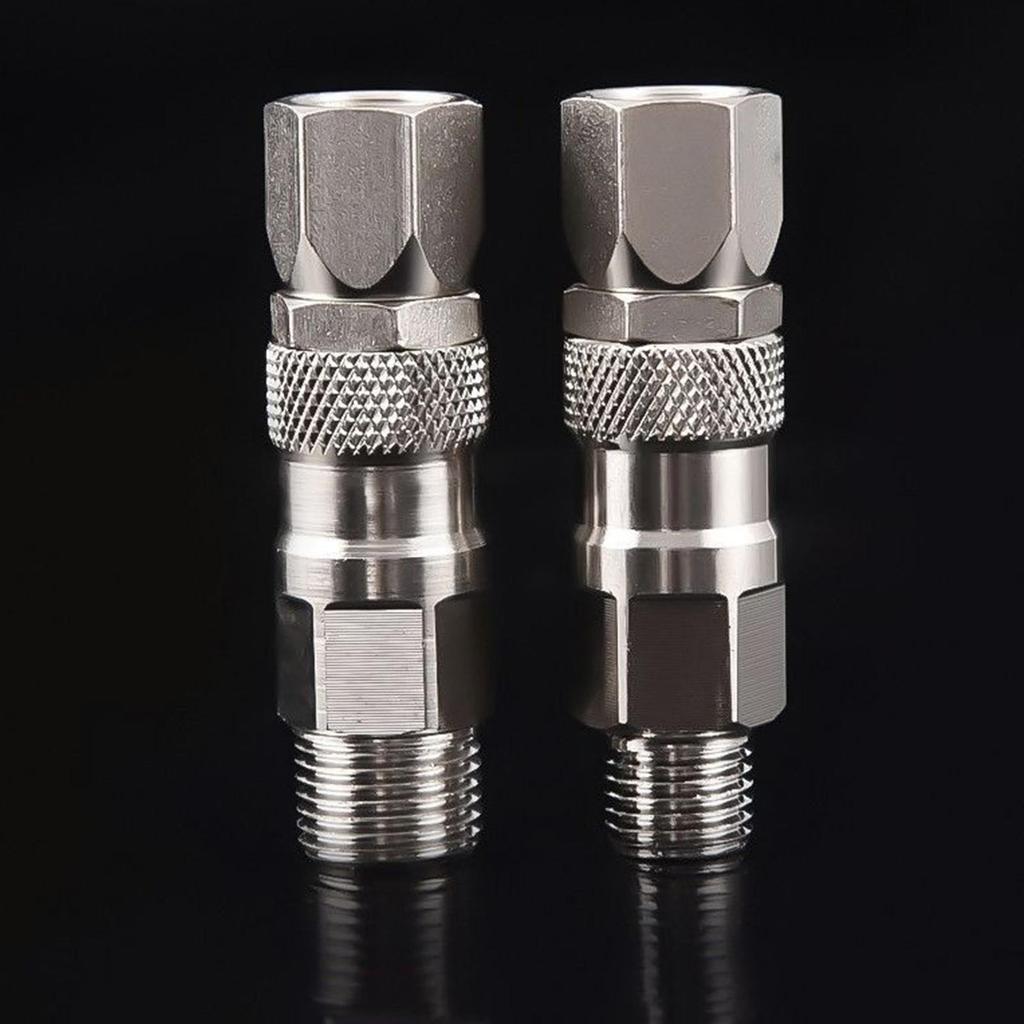 Stainless Steel Airless Spray Gun Swivel Joint Connector – High Pressure Paint Spray Hose Accessory With Filter - View #7