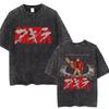 2026 Summer Fashion Trendy Tee Washed Retro Japanese Anime Akira Print Cotton Men Woment Tshirt Y2k Hip Hop Streetwear Tshirt