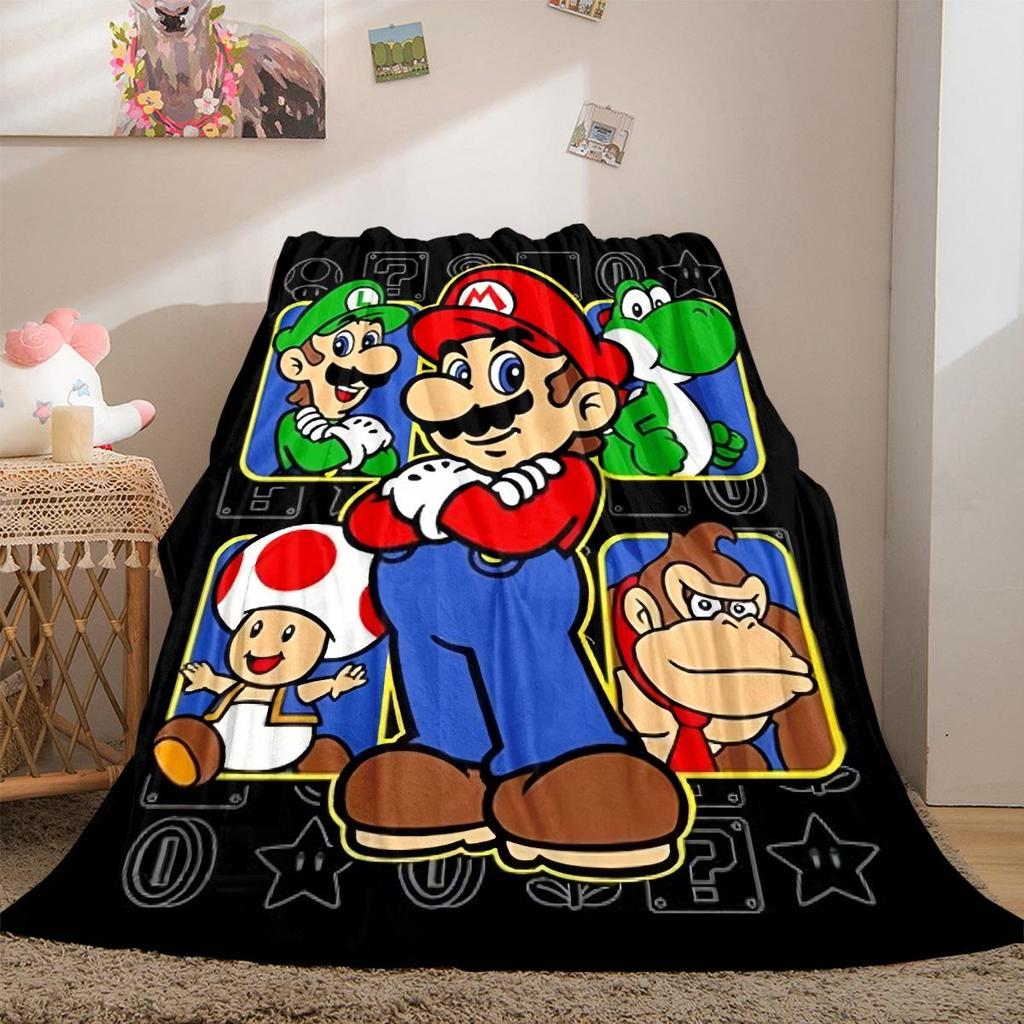 Super Mario Soft Flannel Blanket Lightweight Cozy Microfiber Blanket for Couch Bed Machine Washable LXR91