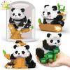 Mini śliczne Panda Micro klocki 3D diamentowy model zwierzęta cegły DIY miejskie zabawki budowlane dla dzieci prezent dla dzieci
