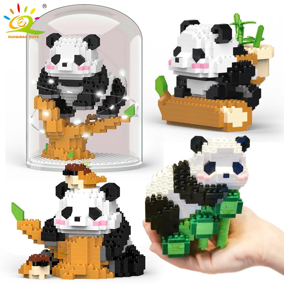 Mini Cute Panda Micro Building Blocks 3D Diamond Model Animals Bricks DIY City Construction Toys for Children Kids Gift
