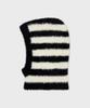 FALLETT Hairy Knit Striped Balaclava Black