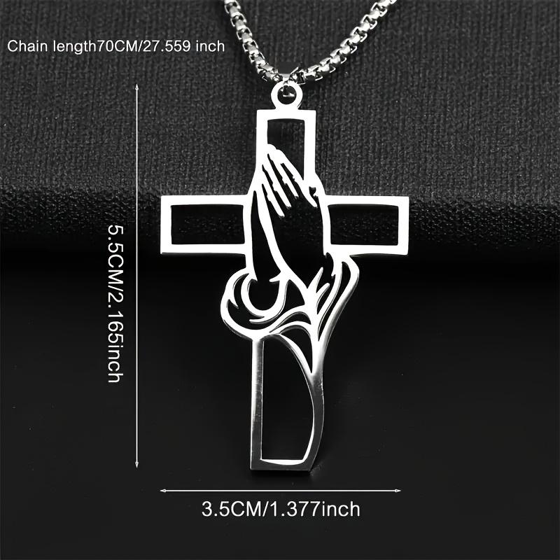 Stainless Steel Fashion Pendant Believers As A Gift. 1PC Cross Necklace Is Jewelry For Men  Jewelry Accessory