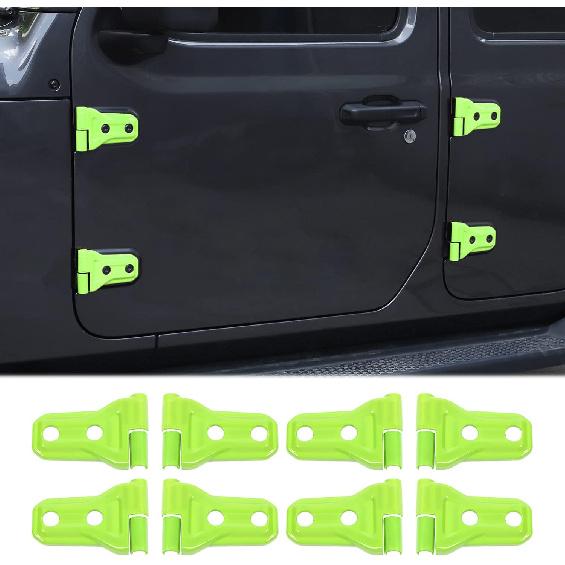 8PCS Door Hinge Cover Trim Accessories for 2018-2024 2025+ Jeep Wrangler JL JLU 2020-2024 2025+ Jeep Gladiator JT (Matt Black)