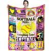 Softball Blanket, Fashion Softball Gifts for Girls Boys Teenagers, Super Soft Warm and Comfortable Throw Blanket for All Season