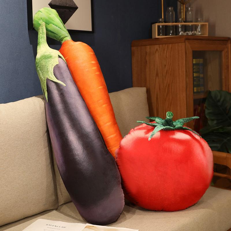 Realistic Vegetable Plush Toy Lifelike Tomatoes Broccoli Soft Stuffed Pillow Creative Room Decor Potato Carrot Pumpkin Cushion