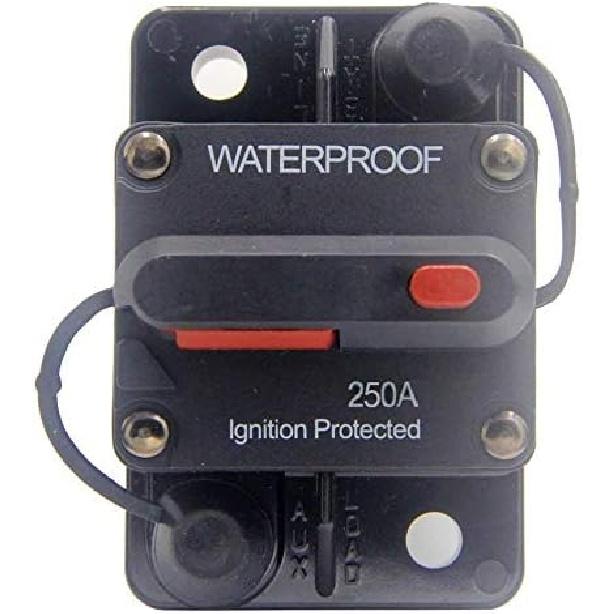 100 Amp Circuit Breaker 30A-300A with Manual Reset Waterproof Inline Fuse Inverter for Marine Trolling Motors Boat ATV Manual Power 12V-48VDC
